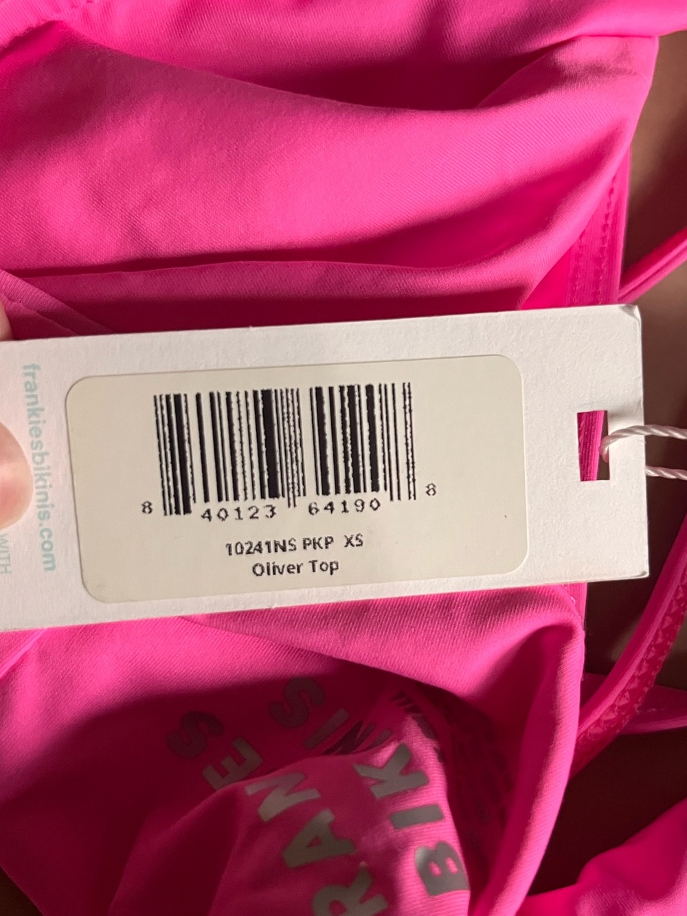 Frankies Bikinis Oliver One Shoulder Bikini Top XS NWT Pink Punch Swim - Picture 5 of 5